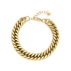 Flaches Cuban Armband 10 mm Gold