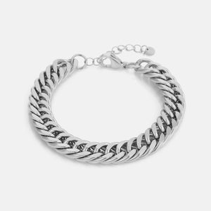 Flaches Cuban Armband 10 mm Silber