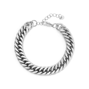 Flaches Cuban Armband 10 mm Silber