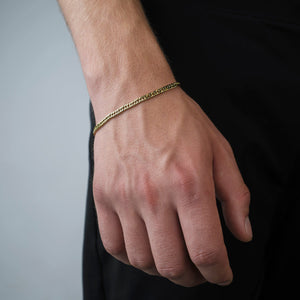 Flaches Cuban Armband 4 mm Gold