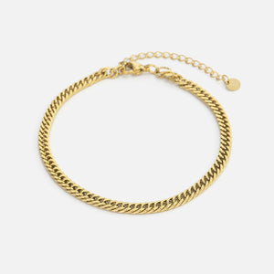 Flaches Cuban Armband 4 mm Gold