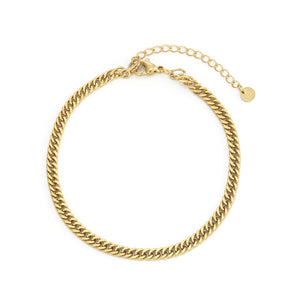 Flaches Cuban Armband 4 mm Gold