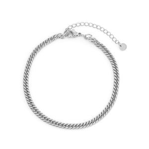 Flaches Cuban Armband 4 mm Silber