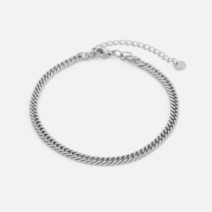 Flaches Cuban Armband 4 mm Silber