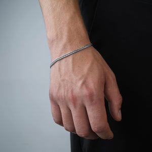 Flaches Cuban Armband 4 mm Silber