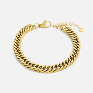 Flaches Cuban Armband 8 mm Gold