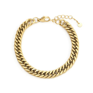 Flaches Cuban Armband 8 mm Gold