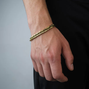 Flaches Cuban Armband 8 mm Gold