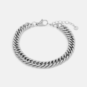 Flaches Cuban Armband 8 mm Silber
