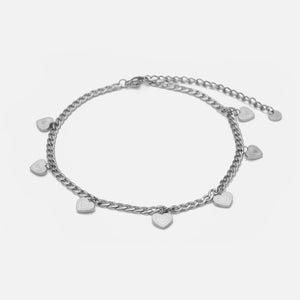 Fußkette sieben Herzen Silber