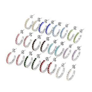 Geburtsstein Ohrringe Silber