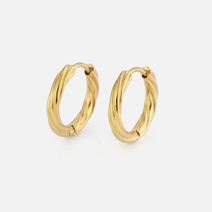 Gedrehte Creolen klein Gold