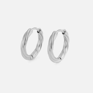 Gedrehte Creolen klein Silber