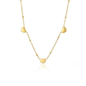 Halskette drei Herzen Gold
