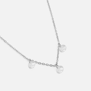 Halskette mit drei Steinen Silber