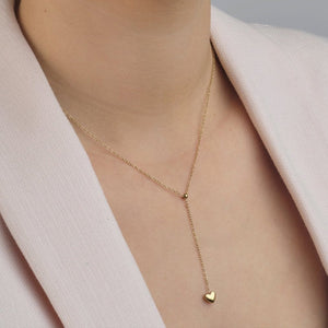 Halskette Y-Form Herz Gold