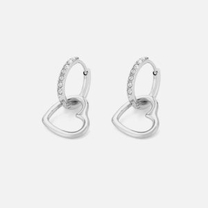 Ohring Steinchen Herz SIlber