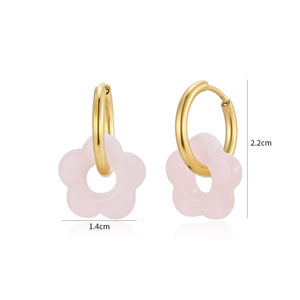 Ohrringe Blume Rosa Gold