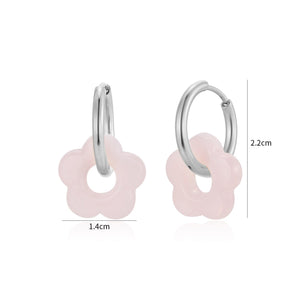 Ohrringe Blume Rosa Silber