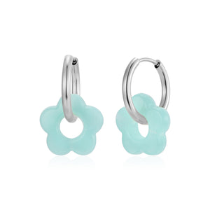 Ohrringe Blume Türkis Silber