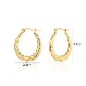 Ohrringe Bogen Herz Gold