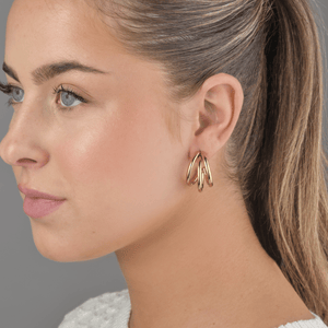 Ohrringe drei Hoops Gold