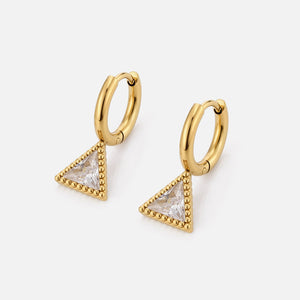 Ohrringe Dreieck Strass Gold