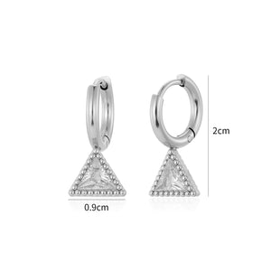 Ohrringe Dreieck Strass Silber