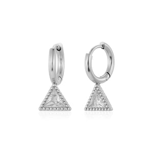 Ohrringe Dreieck Strass Silber