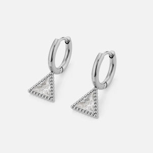 Ohrringe Dreieck Strass Silber