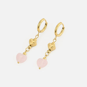 Ohrringe Fancy Herz und Perle Gold