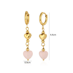 Ohrringe Fancy Herz und Perle Gold