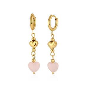 Ohrringe Fancy Herz und Perle Gold