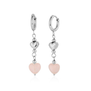 Ohrringe Fancy Herz und Perle Silber