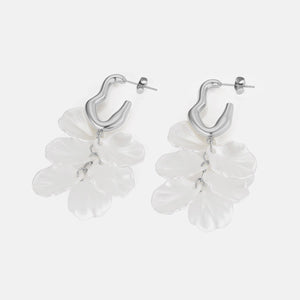 Ohrringe Flora Wave Silber/Weiß