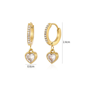 Ohrringe Herz Zirkonia Gold