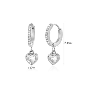 Ohrringe Herz Zirkonia Silber