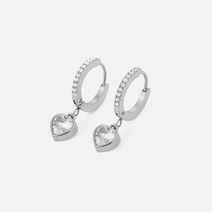 Ohrringe Herz Zirkonia Silber