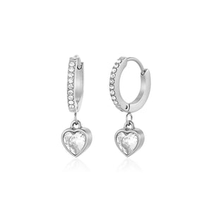 Ohrringe Herz Zirkonia Silber