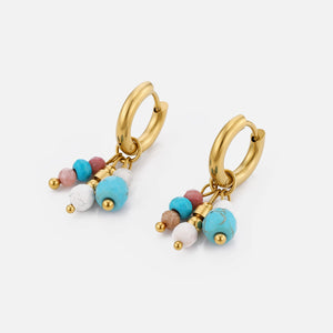 Ohrringe mit blauen Perlen Gold