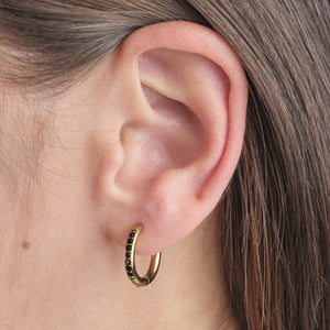 Ohrringe mit Steinchen Gold/schwarz