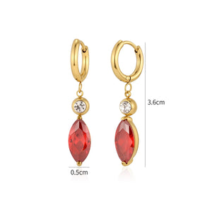 Ohrringe roter Stein Gold