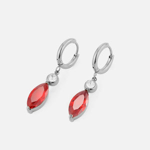 Ohrringe roter Stein Silber