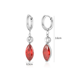 Ohrringe roter Stein Silber