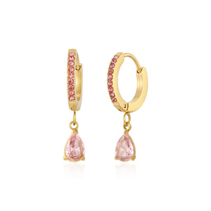 Ohrringe Tropfen Rosa Gold