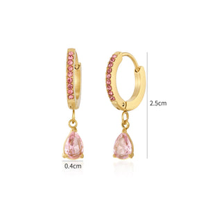 Ohrringe Tropfen Rosa Gold