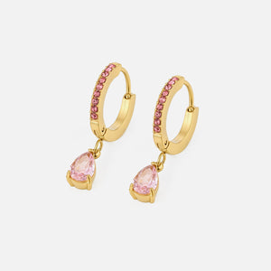 Ohrringe Tropfen Rosa Gold