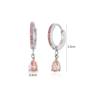 Ohrringe Tropfen Rosa Silber