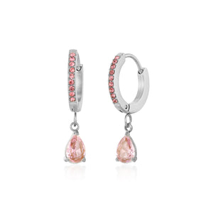 Ohrringe Tropfen Rosa Silber