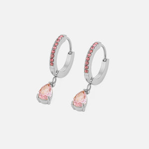 Ohrringe Tropfen Rosa Silber